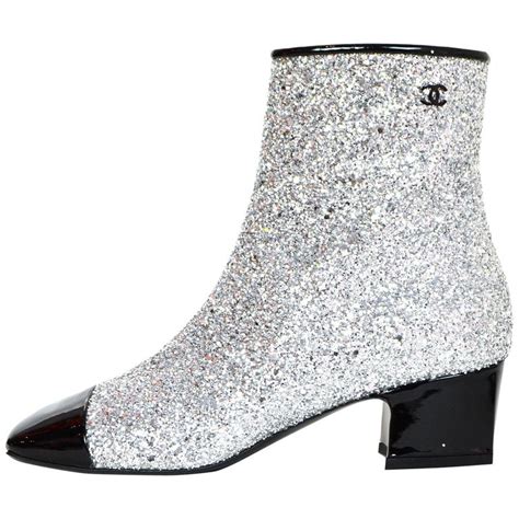 chanel silver glitter boots|chanel shoes website.